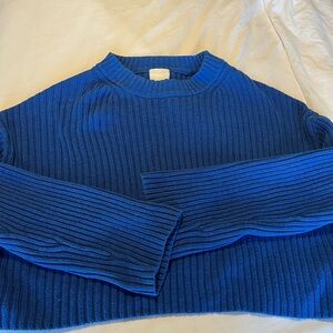 Blue Ribbed Sweater